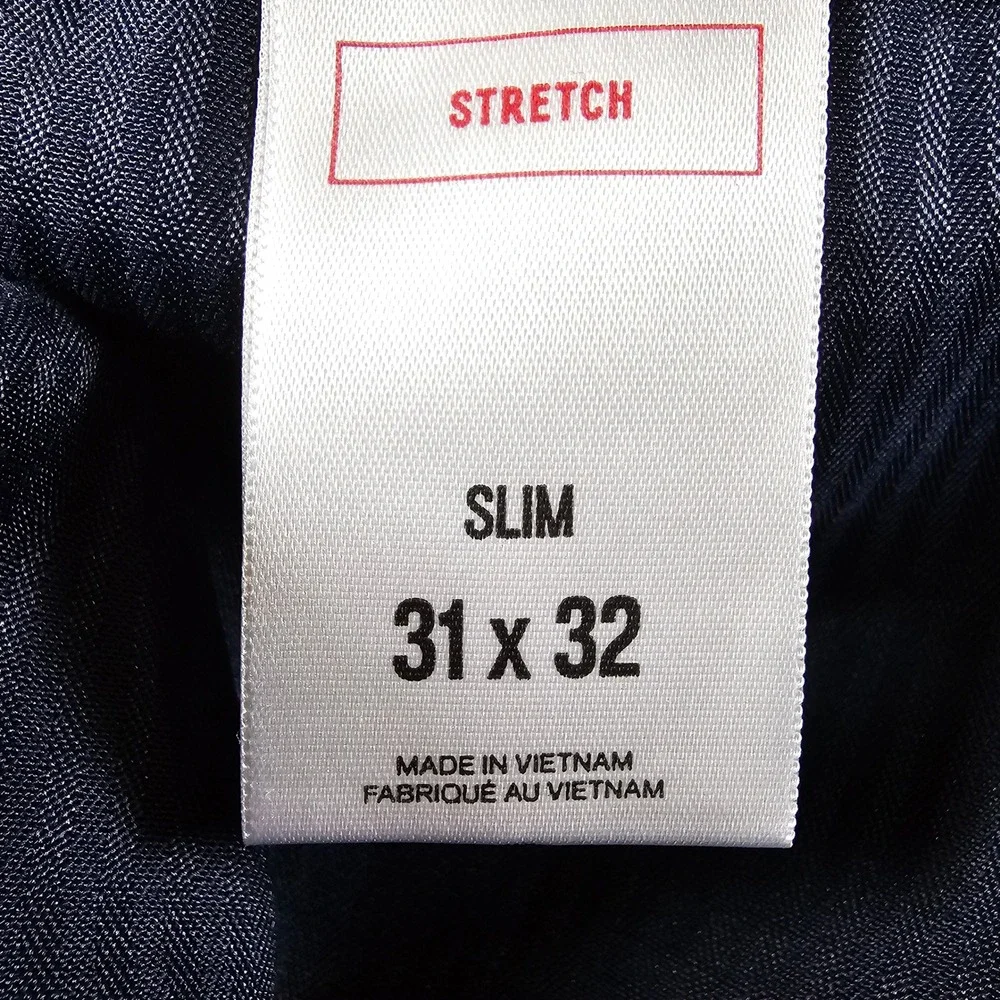 Express Mens Slim Stretch Chino‎ Pants Blue Textured 31x32 Cotton Blend Trousers